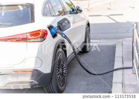 Electric vehicle EV charging spot Rapid charging equipment EV QUICK CHARGER Mercedes-Benz EQ Electric vehicle EV charging spot Rapid charging equipment EV QUICK CHARGER Mercedes-Benz EQ 113173538