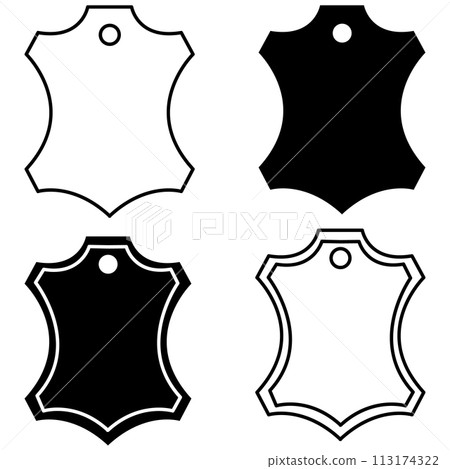 Label of genuine leather icon. Leather Outline sign. Fashion Element symbol. flat style. 113174322