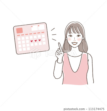 Illustration of thinking about family planning using a calendar. Illustration of thinking about family planning using a calendar. 113174475