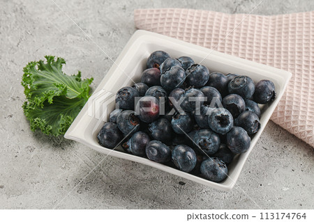 Sweet ripe blueberry on the bowl 113174764