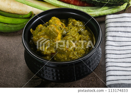 Indian cuisine - Chicken saagwala palak Indian cuisine - Chicken saagwala palak 113174833