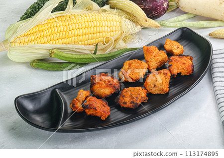Indian cuisine - Fish Tikka barbecue 113174895