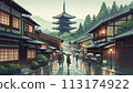 View of the ancient city in the rain 113174922