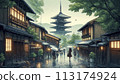 View of the ancient city in the rain 113174924