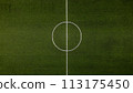 Aerial view of the center of a football field 113175450