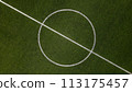 Aerial view of the center of a football field 113175457