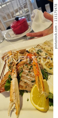 Gourmet seafood platter with cocktail Gourmet seafood platter with cocktail 113175478