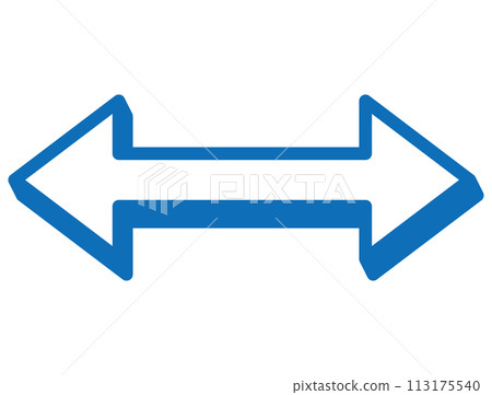 三維雙箭頭圖示左右箭頭雙白藍 113175540