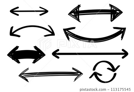 手寫雙箭頭左右箭頭雙黑 113175545