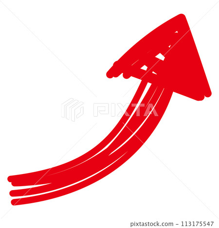 上升手寫箭頭紅筆 上升手寫箭頭紅筆 113175547