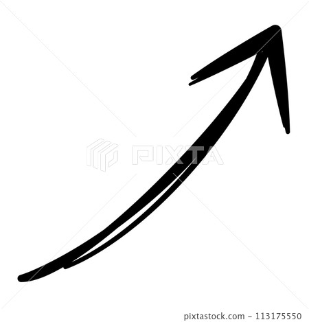 上升的手寫箭頭黑色 113175550