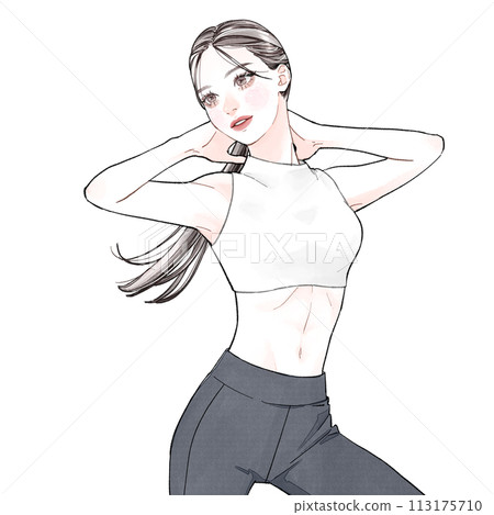 穿著訓練服跳舞的女人 113175710
