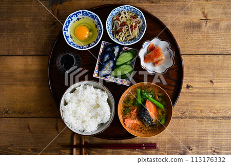 Egg-cooked rice set meal Egg-cooked rice set meal 113176332
