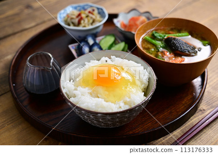 Egg-cooked rice set meal Egg-cooked rice set meal 113176333