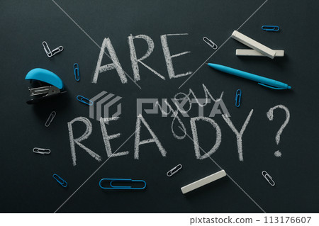 Chalk writing on the board 113176607