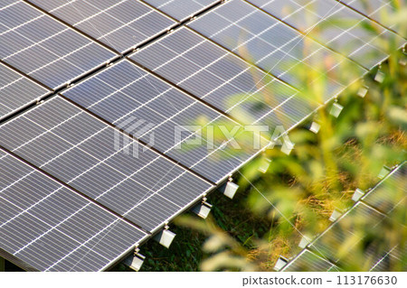 Solar power energy on the roof to a standard house 113176630
