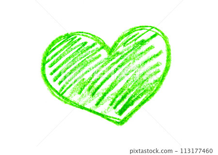 A photo of a green heart drawn in pencil. A photo of a green heart drawn in pencil. 113177460