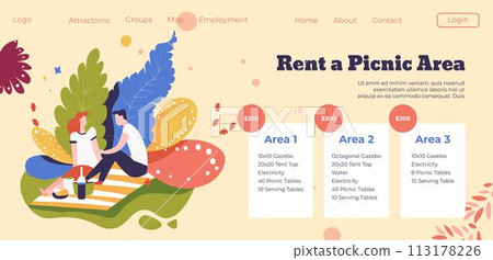 Rent picnic area, online website with reservation 113178226