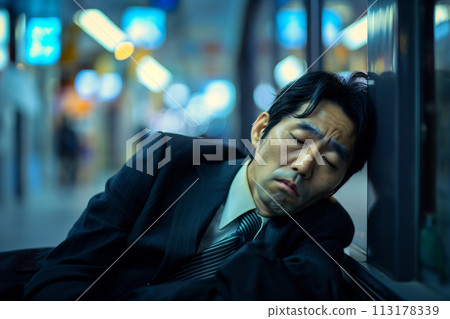 Businessman drunk from stress 113178339
