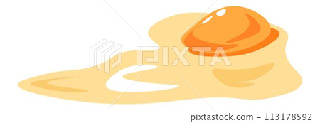 Raw egg, whites and yolk, protein food ingredient 113178592