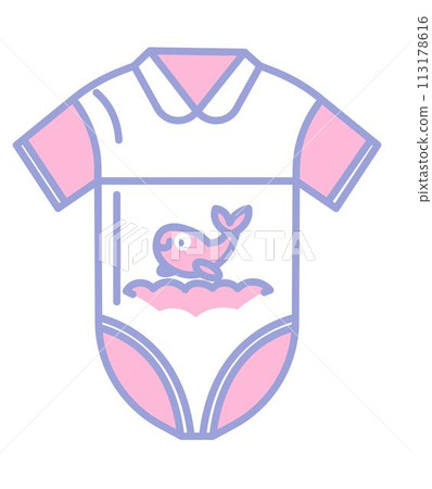 Baby clothes, newborn bodysuit clothing vector 113178616