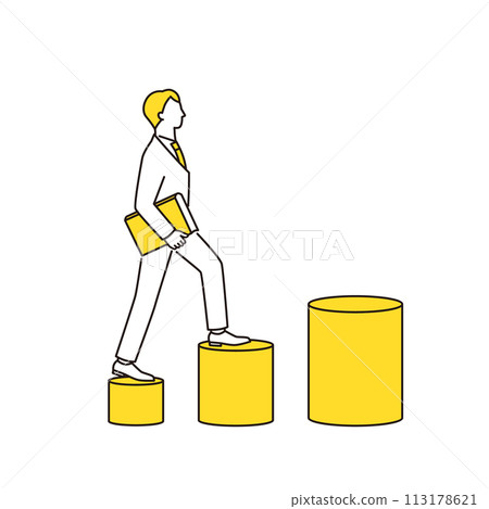 Businessman stepping up 113178621