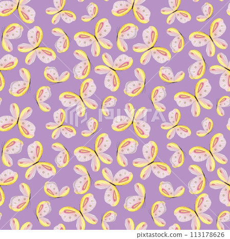 Watercolor seamless pattern with abstract butterflies. For fabric, textiles, wallpaper 113178626