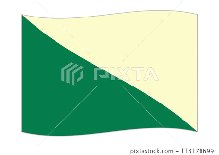 Waving flag of Department of Huanuco, administrative division of Peru. Vector illustration. Waving flag of Department of Huanuco, administrative division of Peru. Vector illustration. 113178699