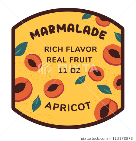 Apricot Marmalade Packaging Design vector Apricot Marmalade Packaging Design vector 113178878