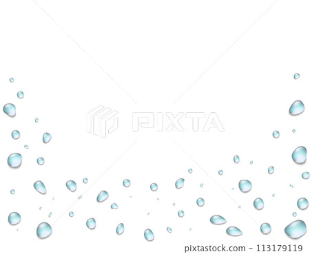 Water drop frame material light blue background transparent 2 113179119