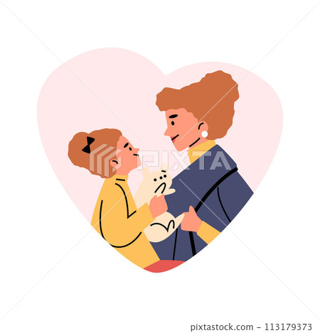 Joyous mother-child moment vector illustration Joyous mother-child moment vector illustration 113179373