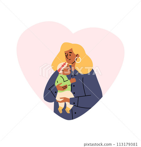 Serene mother-child embrace vector illustration Serene mother-child embrace vector illustration 113179381