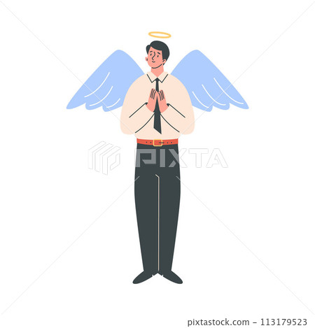 Vector illustration of a good character, business angel. 113179523