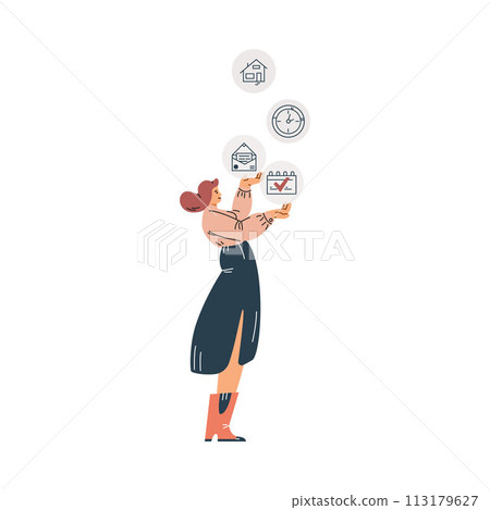 Balancing tasks lifestyle vector illustration 113179627