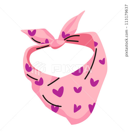 Pink Heart Pattern Scarf vector 113179637