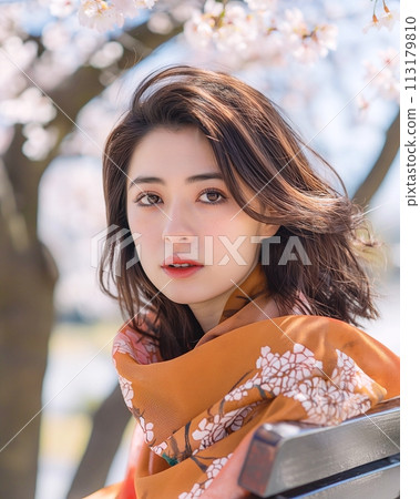 Woman sitting on a park bench "AI generated image" Woman sitting on a park bench "AI generated image" 113179810