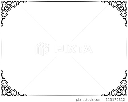 Gorgeous classical antique frame ~ Recommended for invitations, etc.! 113179812