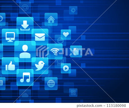 Digital Connectivity Concept With Blue Abstract Background 113180098