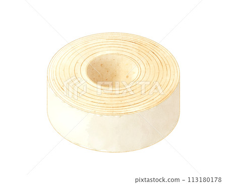 Baumkuchen white chocolate coating watercolor Baumkuchen white chocolate coating watercolor 113180178