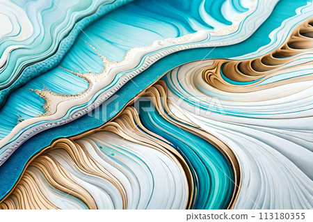 Marble abstract acrylic background. Marbling artwork texture. 113180355