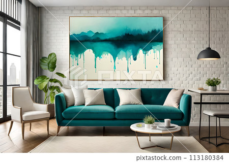 Marble abstract acrylic painting in the interior of the room. Marbling artwork texture. Marble abstract acrylic painting in the interior of the room. Marbling artwork texture. 113180384