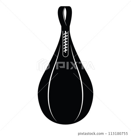 Illustration of boxing punching bag in vintage monochrome style. Design element for logo, label, sign, emblem, poster. Vector illustration Illustration of boxing punching bag in vintage monochrome style. Design element for logo, label, sign, emblem, poster. Vector illustration 113180755