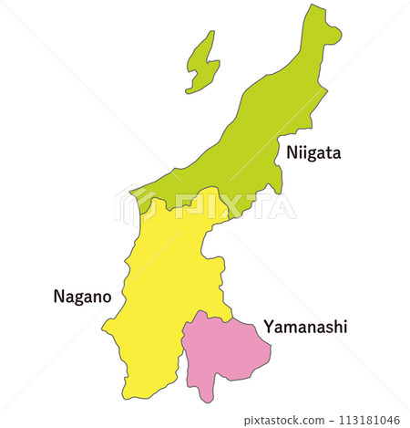 甲信越地區各縣的地圖、圖標和英文縣名 甲信越地區各縣的地圖、圖標和英文縣名 113181046