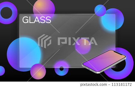 Tempered glass background 113181172