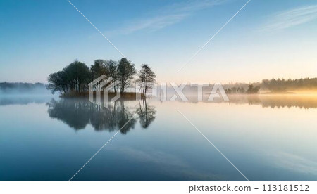 Sunrise and lake scenery Sunrise and lake scenery 113181512