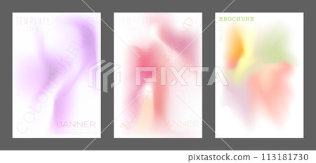 Colorful gradient. Vector template of colored liquid art for interior design and decoration, covers, social networks. A modern trend for wallpapers, posters, banners and creative ideas 113181730