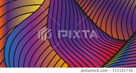 Gradient pattern of wavy lines. Colorful background for creative design. Smooth gradient lines 113181736