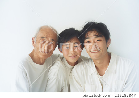 AI 生成圖像的 3 代男性肖像 AI 生成圖像的 3 代男性肖像 113182847