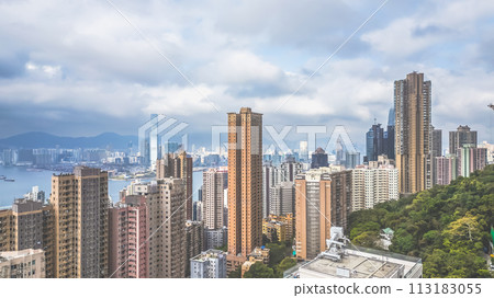 Commercial and residential buildings in Hong Kong. March 23 2024 113183055