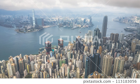 Commercial and residential buildings in Hong Kong. March 23 2024 Commercial and residential buildings in Hong Kong. March 23 2024 113183056